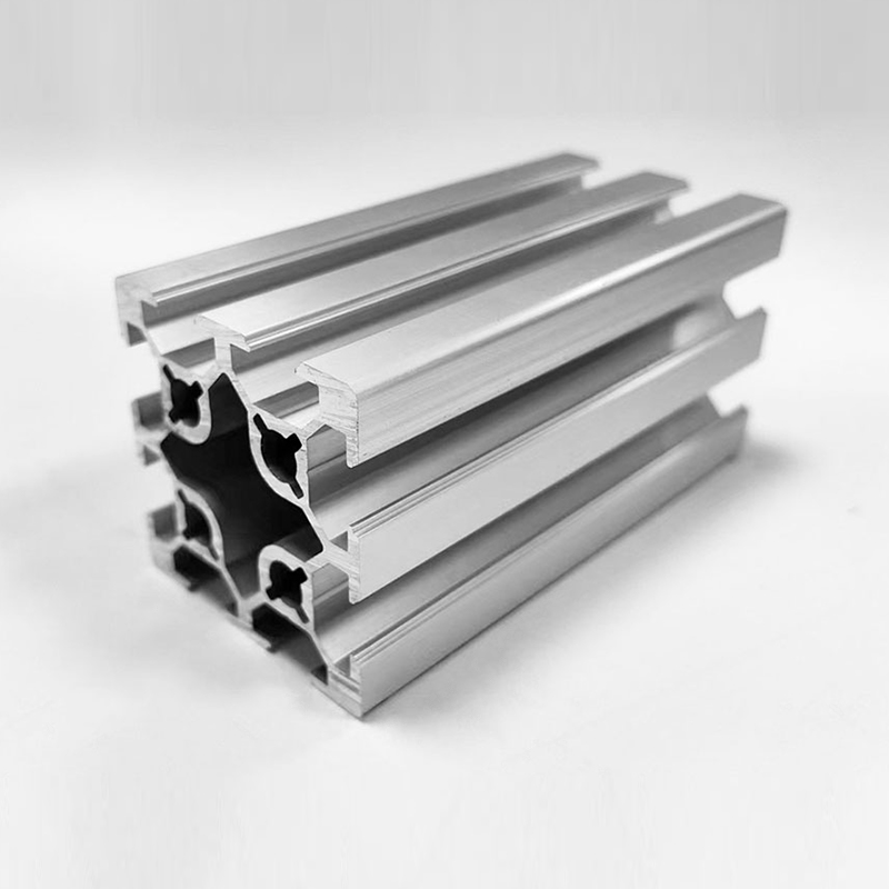 HS-8-5050K lettvekts T-spor industrialuminiumsprofil, 50 kvadratisk sølv tynnvegget aluminium