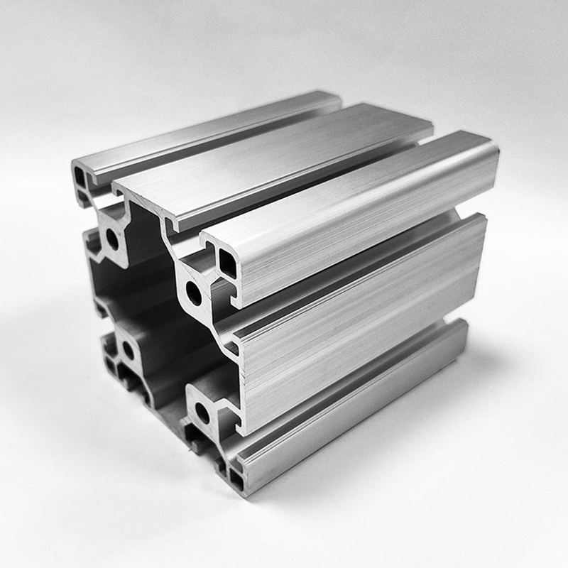 HS-8-8080 stort tverrsnitt T-spor industrialuminiumsprofil, 80 kvadrat sølv medium-tung belastning aluminium