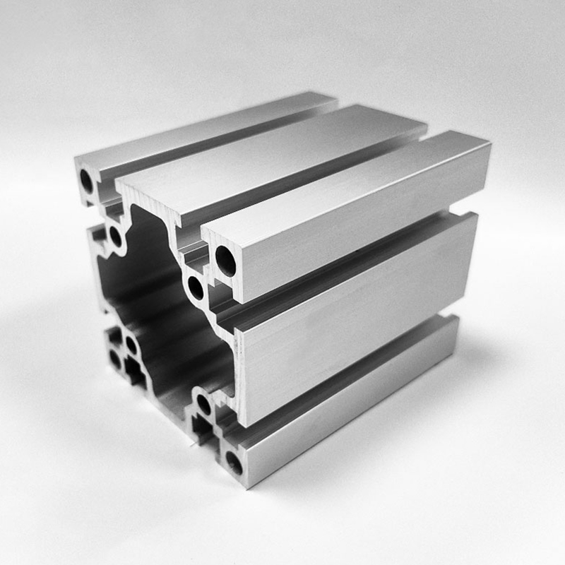 HS-8-8080GA tykkvegg firkantet spor industriell aluminiumsprofil, 80 kvadratisk sølv sterkt lastbærende aluminium