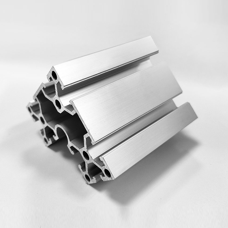 HS-8-8840Z Precision T-spor med dype spalter Industriell aluminiumsprofil, 80 kvadratisk sølv presisjonsmonteringsaluminium