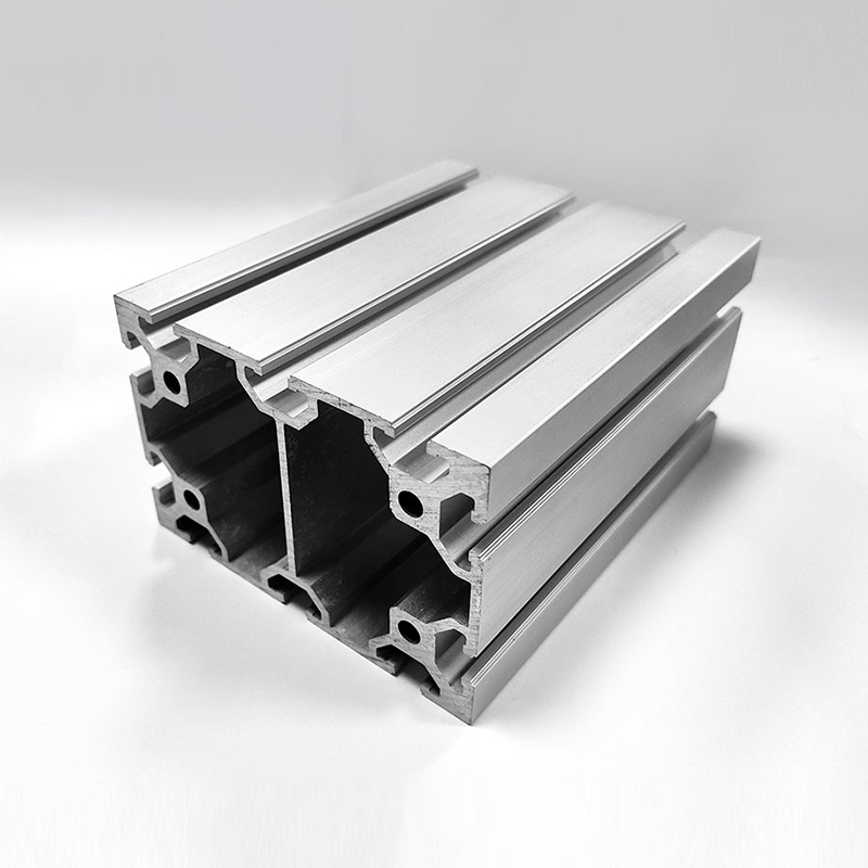 HS-8-80120 bred T-spor industrialuminiumsprofil, 80*120 sølv middels tung last bred aluminium
