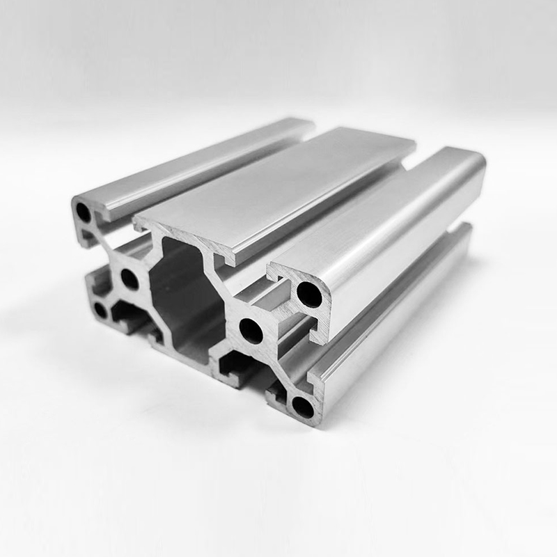 HS-8-4080D fortykket tøff T-spor industrialuminiumsprofil, tungt bærende sølv industrialuminium