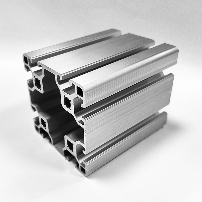 HS-10-8080 Stor sporbredde T-spor Industriell aluminiumsprofil, 80 kvadratisk sølv Aluminium med høy tilpasningsevne