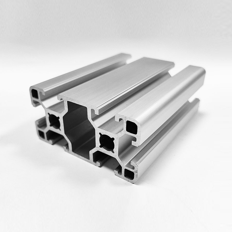 HS-10-4080 Stor sporbredde T-type industriell aluminiumsprofil, anodisert sølv lastbærende aluminium